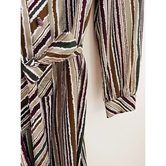 Vintage 60s Schrader Sport New York City USA Made Striped Belted Shirtdress - Picture 5 of 6